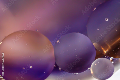 Obraz na płótnie Bubbles of oil in the water. Balloons, eyes, balls, colors.
Abstraction - Cosmos - Planets. w salonie