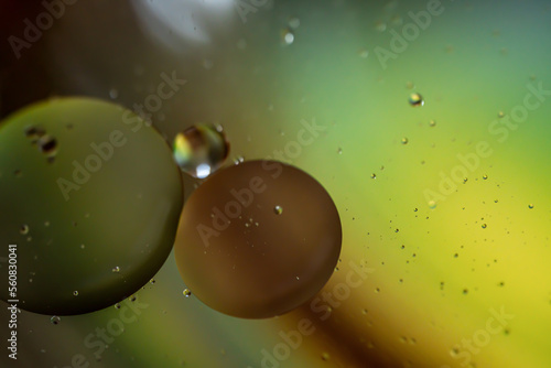 Obraz na płótnie Bubbles of oil in the water. Balloons, eyes, balls, colors.
Abstraction - Cosmos - Planets. w salonie