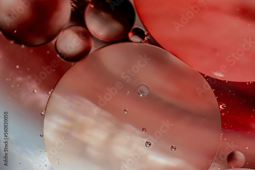 Obraz na płótnie Bubbles of oil in the water. Balloons, eyes, balls, colors.
Abstraction - Cosmos - Planets. w salonie