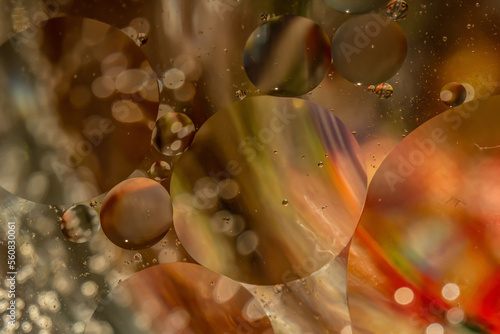 Obraz na płótnie Bubbles of oil in the water. Balloons, eyes, balls, colors.
Abstraction - Cosmos - Planets. w salonie