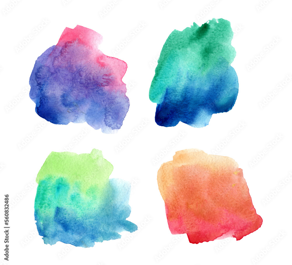 Set of watercolor spots on a white background