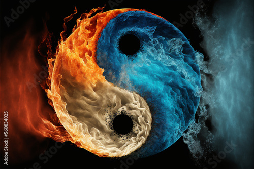 yin yang symbol, fire vs water