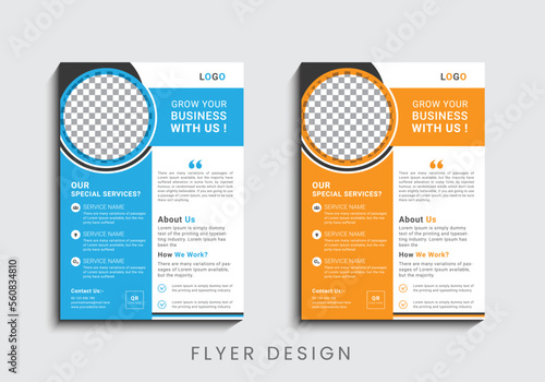 Modern and creative professional corporate business flyer template design in a4