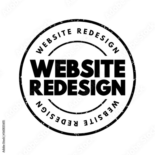 Website Redesign text stamp, concept background