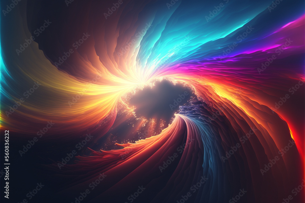 abstract background sky rays rainbow Generative Ai