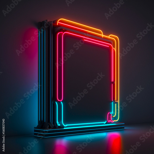 inset box with neon lights