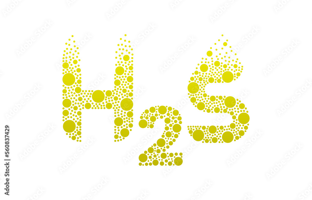 Hydrogen Sulfide H2S bubble logo design isolated on white background ...