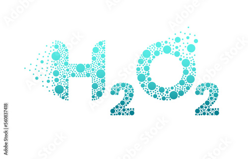 Hydrogen Peroxide H2O2 bubble logo design isolated on white background. Hydrogen Peroxide icon vector illustration. photo