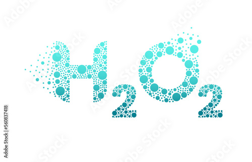 Hydrogen Peroxide H2O2 bubble logo design isolated on white background. Hydrogen Peroxide icon vector illustration.