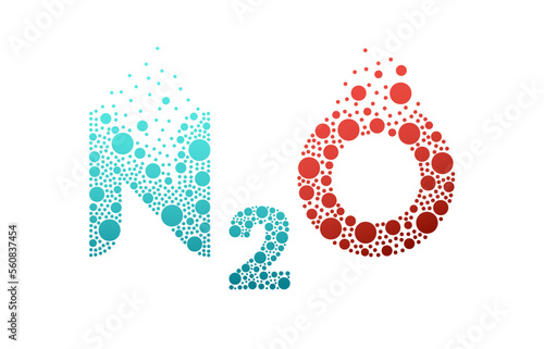 Nitrous oxide N2O bubble logo design isolated on white background. Nitrous oxide icon vector illustration.