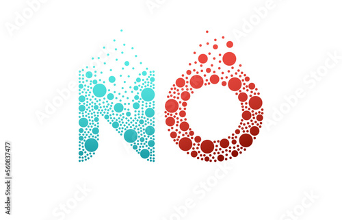 Nitric oxide NO bubble logo design isolated on white background. Nitric oxide icon vector illustration.