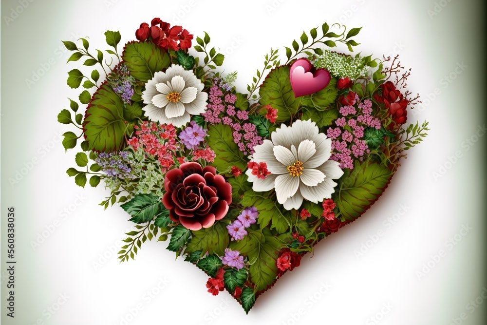 Valentine’s Day Love Heart with flowers Valentine’s Day Love Heart with flowers