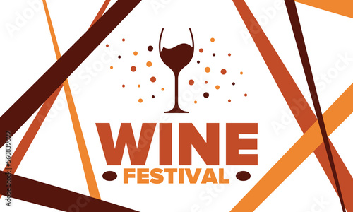 Wine Festival. For wine lovers. Wine tasting. Event for professionals in the wine industry. Winery, restaurants and bars. Trainings and master class for sommelier. Wineglass. Vector illustration