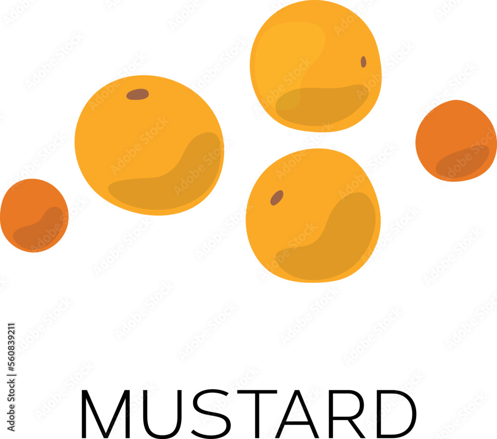 Mustard seeds icon. Vegan natural cooking spice