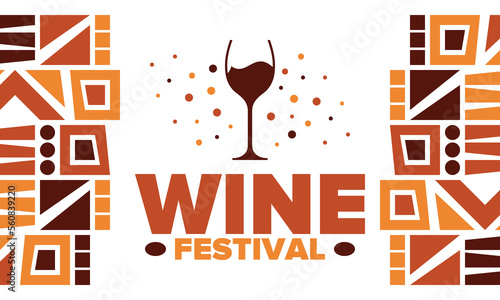 Wine Festival. For wine lovers. Wine tasting. Event for professionals in the wine industry. Winery, restaurants and bars. Trainings and master class for sommelier. Wineglass. Vector illustration
