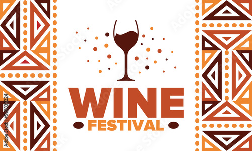 Wine Festival. For wine lovers. Wine tasting. Event for professionals in the wine industry. Winery, restaurants and bars. Trainings and master class for sommelier. Wineglass. Vector illustration