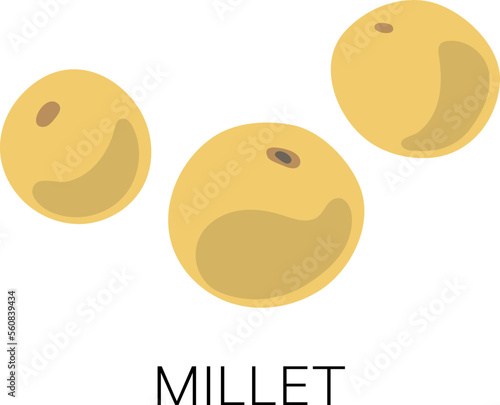 Millet seeds icon. Raw cereal grain symbol
