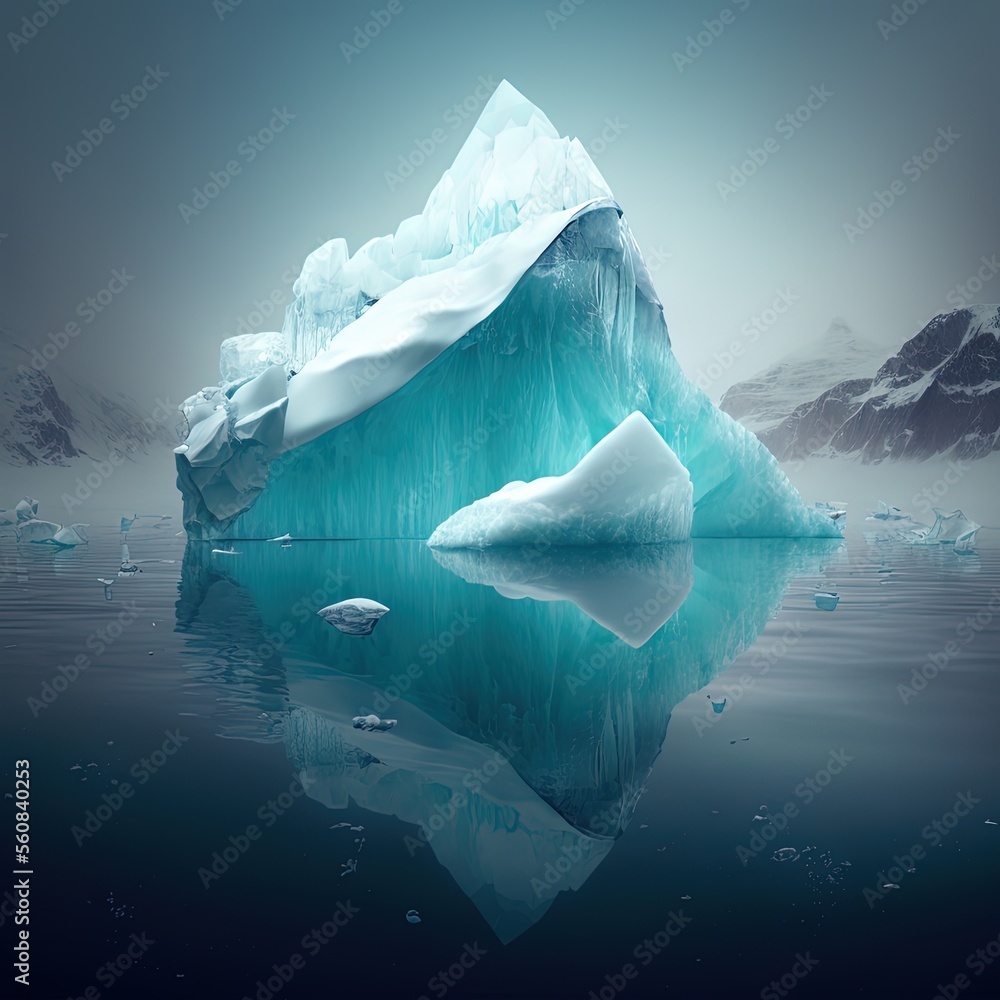 iceberg in water, melting iceberg, dangerous titanic iceberg, blue iceberg Antarctica, arctic