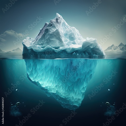 iceberg in water, melting iceberg, dangerous titanic iceberg, blue iceberg Antarctica, arctic, snow, snowing