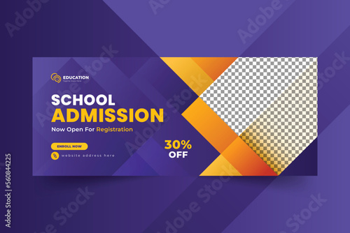 School admission facebook timeline cover design and web banner