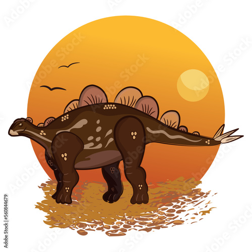Isolated sketch of an ankylosaurus Vector