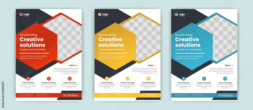 Corporate business flyer design and brochure cover page template Premium Vector, Business brochure cover design or annual report and company profile or booklet and catalog cover