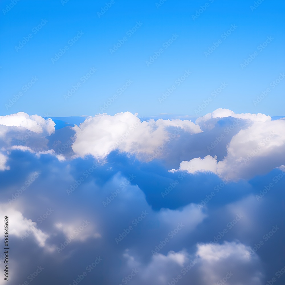 View above clouds - generative ai