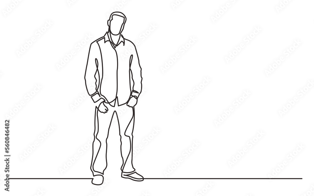continuous line drawing standing young guy in shirt jeans - PNG image with transparent background continuous line drawing standing young guy in shirt jeans - PNG image with transparent background