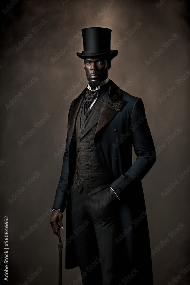 Illustration from a Beautiful black man dressed in a nice suit