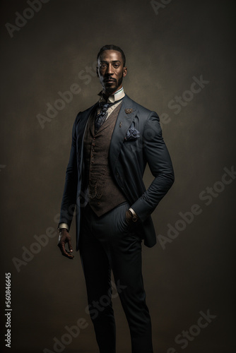 Illustration from a Beautiful black man dressed in a nice suit