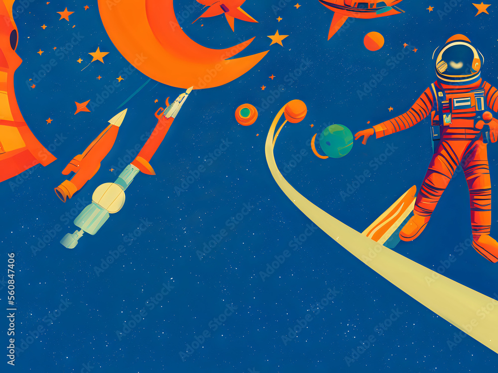 Poster template with an Astronaut in space , Modern banner design ...