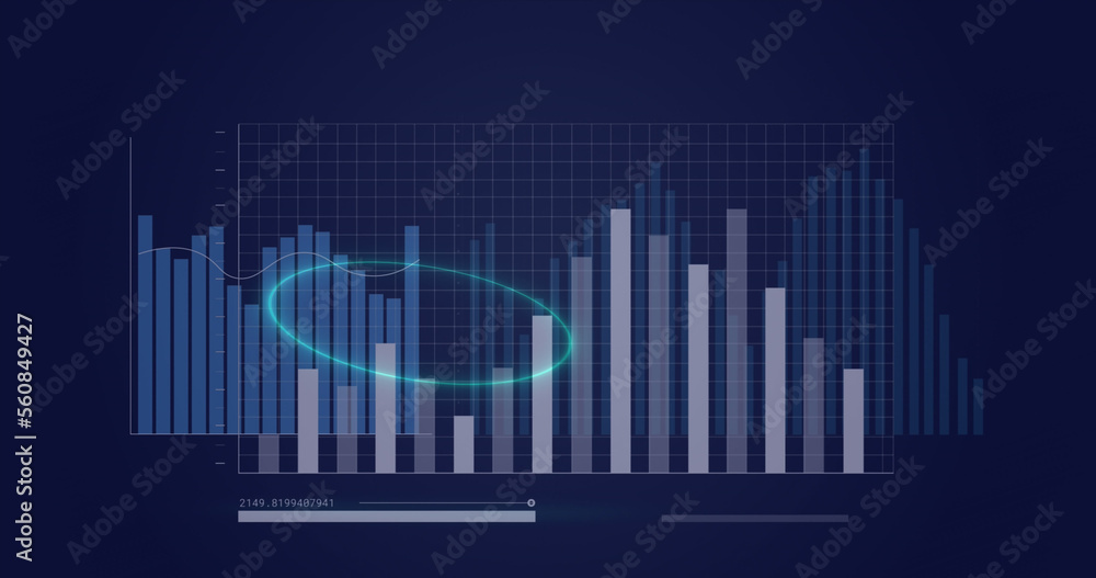 Composition of data processing over shapes on blue background Composition of data processing over shapes on blue background
