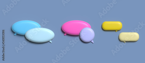 3d color empty chat bubbles messages