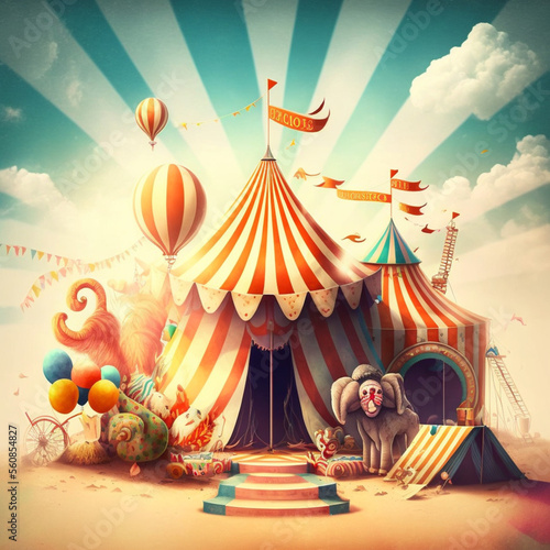 Illustration of a circus. Generative AI.
