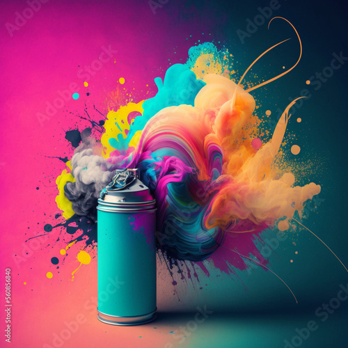 Fototapeta Spray can with paint. graffiti concept. Generative AI.