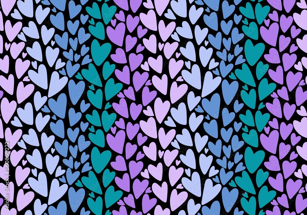 Naklejka premium Valentines hearts seamless cartoon pattern for wrapping and kids clothes print and fabrics and gift box