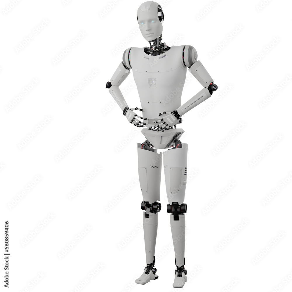 cyborg posing like space parson in-universe 3d render with transparent background cyborg posing like space parson in-universe 3d render with transparent background