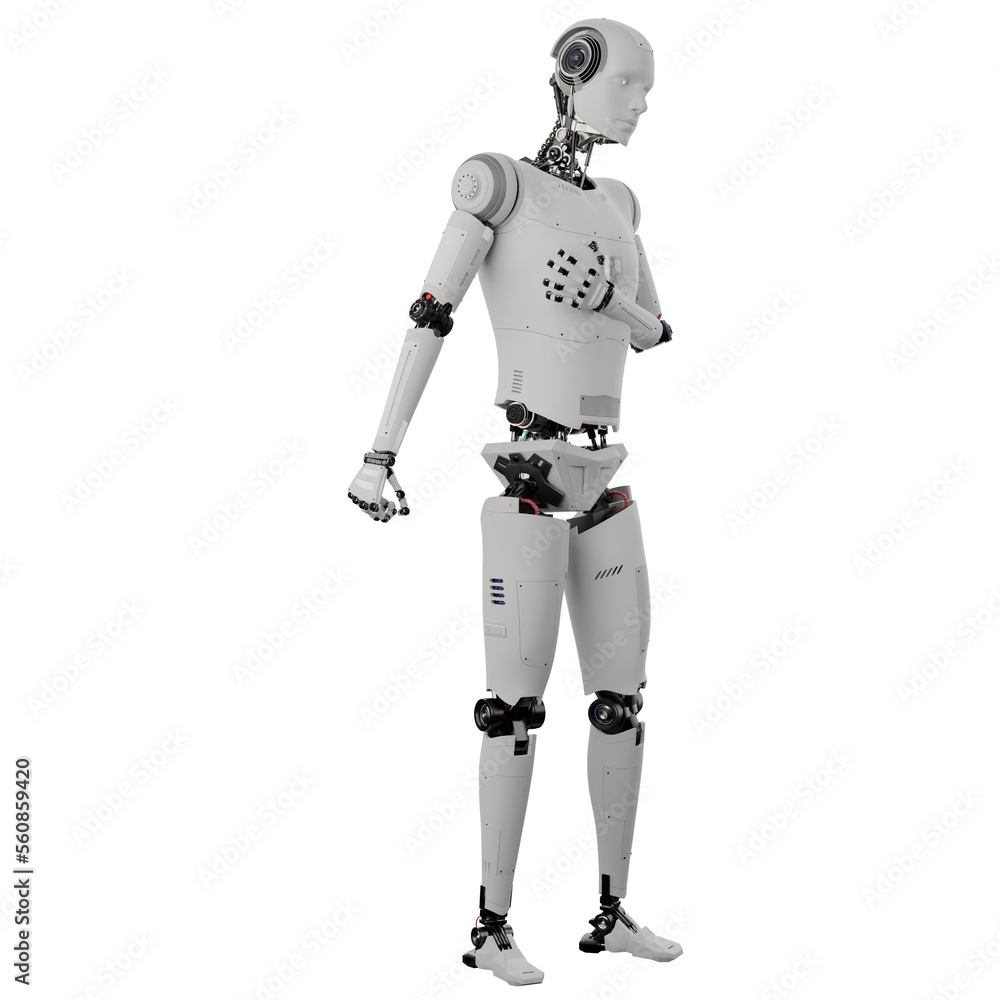 cyborg posing like space parson in-universe 3d render with transparent background cyborg posing like space parson in-universe 3d render with transparent background
