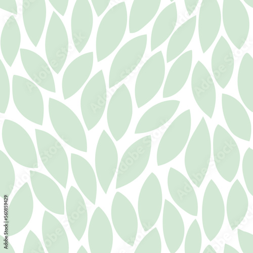 Leaves Pattern. Green leaves seamless vector background, nature flat geometric leaf print