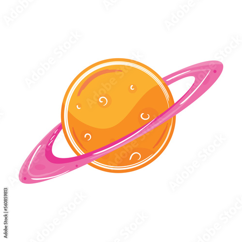 Isolated sketch of a planet icon Vector