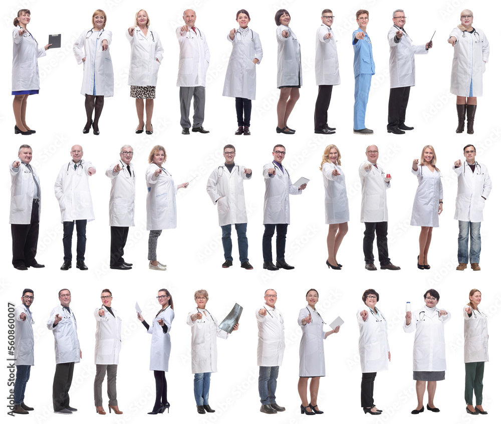 group of doctors in full length isolated on white group of doctors in full length isolated on white