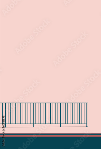 illustration vector graphic of roadside fence  perfect for posters, pamphlets, wall hangings, decorations, designs, wallpapers, backgrounds, and cards
