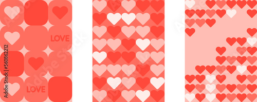 Greeting card for Happy Valentines day. Old school  Y2K vintage style. 70s 80s retro cartoon posters with hearts and lines. Vector lovely illustration in pink red colors