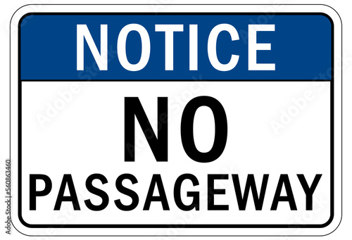 Not an exit sign and labels no passageway
