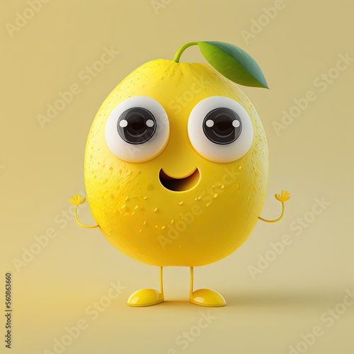 Cute Cartoon Lemon Characte...