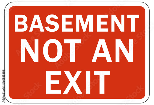 Not an exit sign and labels basement