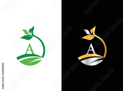 letter mark agriculture modern logo with gradient