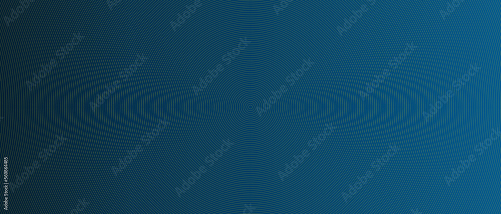 Obraz premium Circle lines pattern on blue background. Circle lines pattern for backdrop, brochure, wallpaper template. Realistic lines with repeat circles texture. Simple geometric background, vector illustration