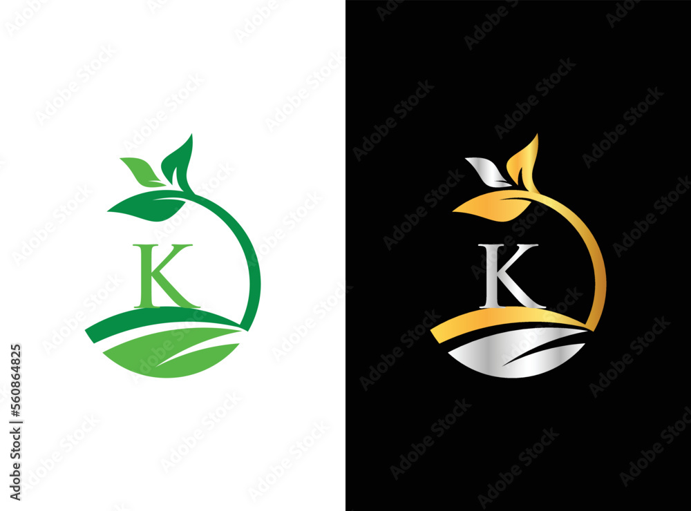 letter mark agriculture modern logo with gradient