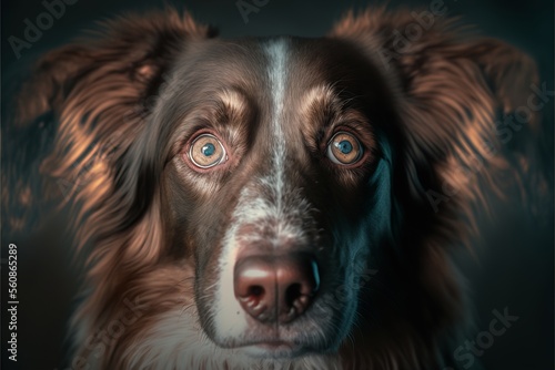 A realistic portrait of a dog, with expressive eyes and detailed fur Generated IA © Luiz